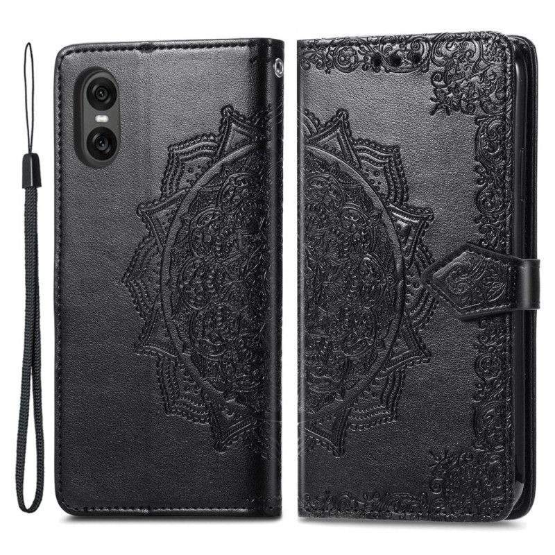 Kožený Kryt Na Sony Xperia 10 Vi Barokní Mandala S Řemínkem