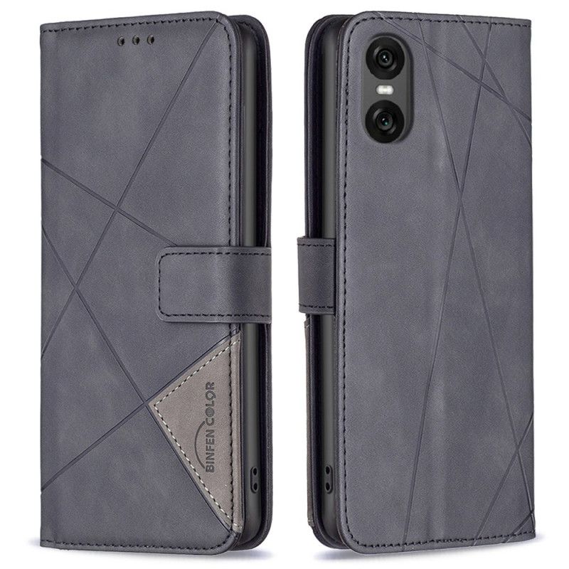 Kožený Kryt Sony Xperia 10 Vi Binfen Color Geometrický Vzor