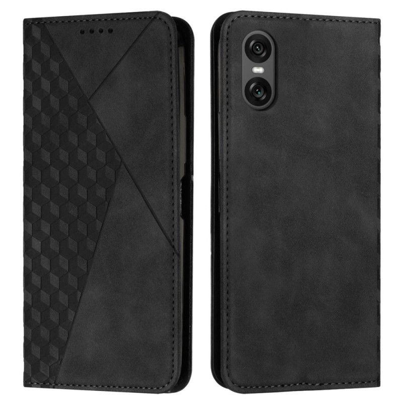 Kožený Kryt Sony Xperia 10 Vi Diamantový Tisk S Páskem