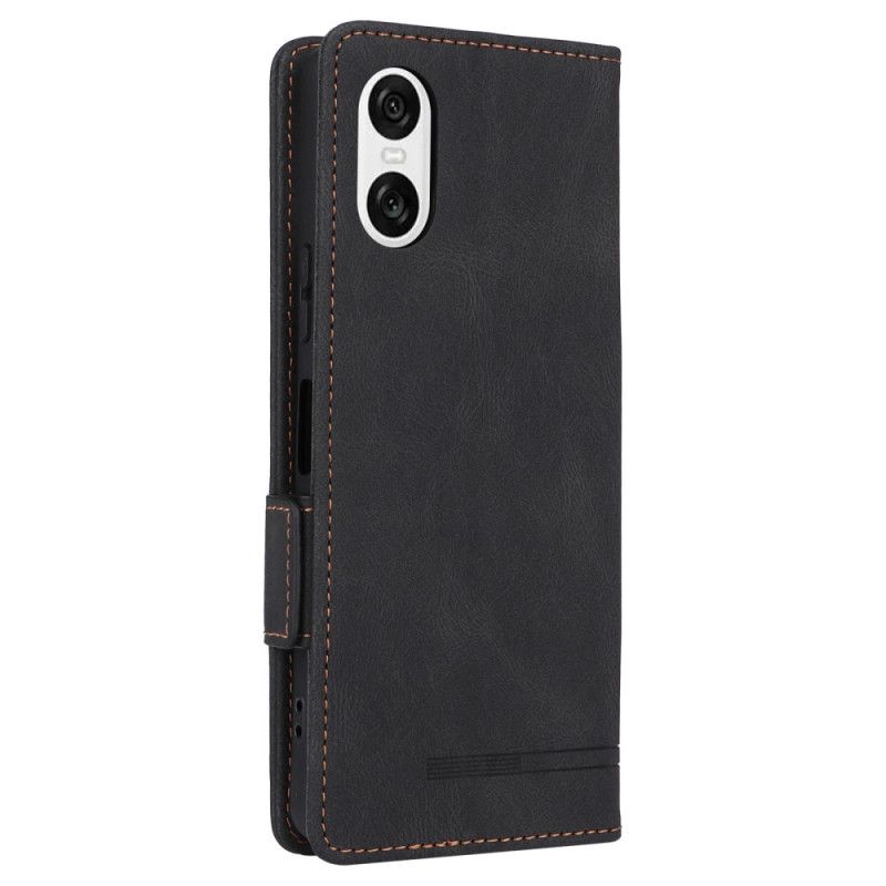 Kožený Kryt Sony Xperia 10 Vi Semišový Efekt V Retro Stylu