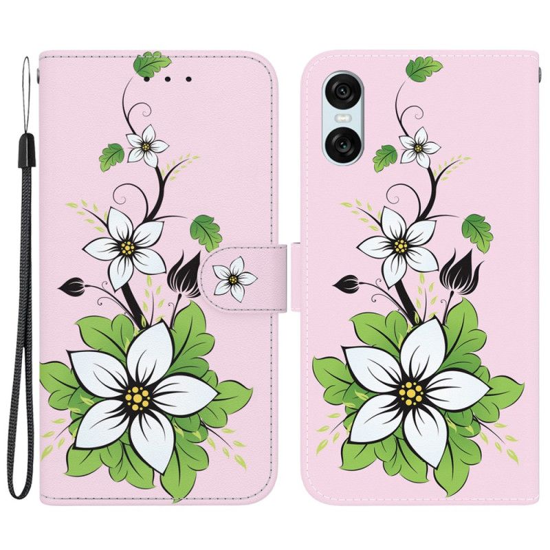 Kožený Kryt Sony Xperia 10 Vi Strappy Lily