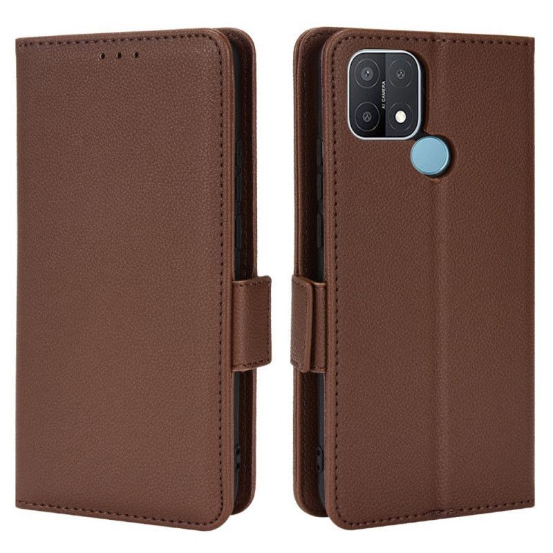 Flipové Pouzdro Na Oppo A15 Kožené Pouzdro Klapka Double Litchi Nové Barvy