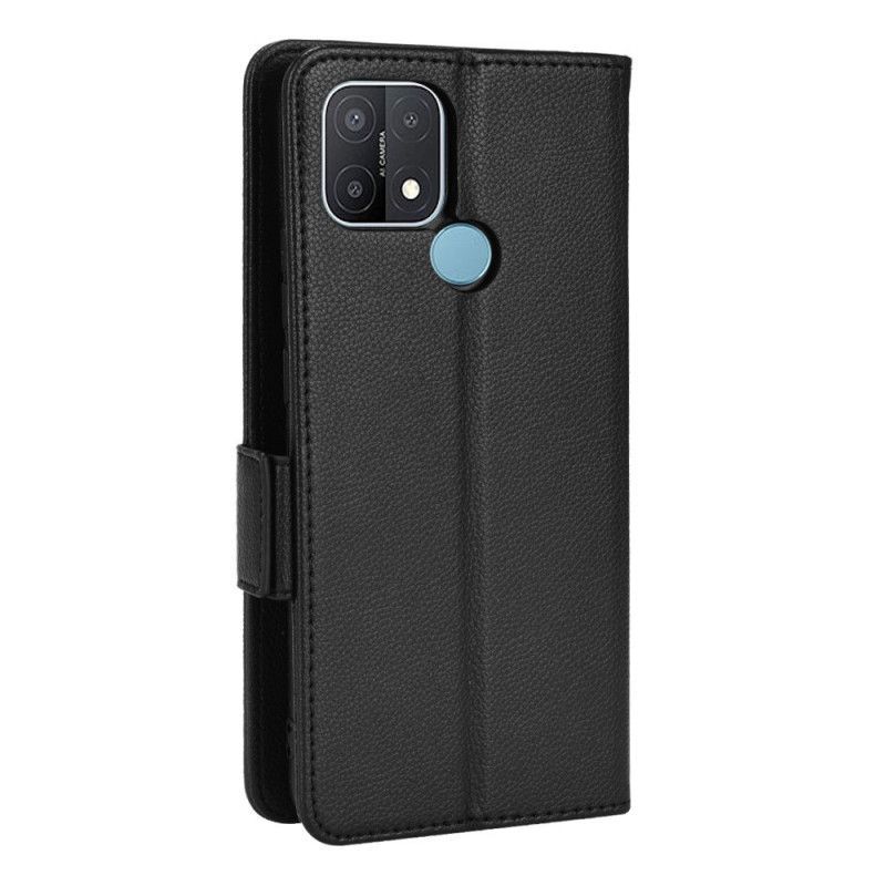 Flipové Pouzdro Na Oppo A15 Kožené Pouzdro Klapka Double Litchi Nové Barvy