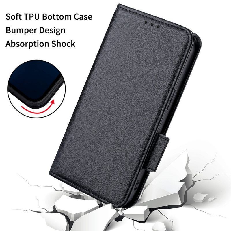 Flipové Pouzdro Na Oppo A15 Kožené Pouzdro Klapka Double Litchi Nové Barvy