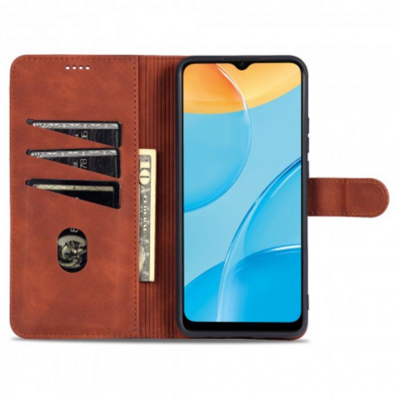 Flipové Pouzdro Na Oppo A15 Kožený Efekt Azns