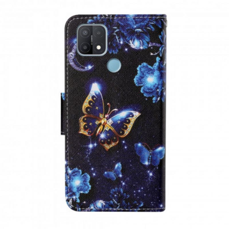 Flipové Pouzdro Na Oppo A15 Na Lana Precious Thong Butterflies