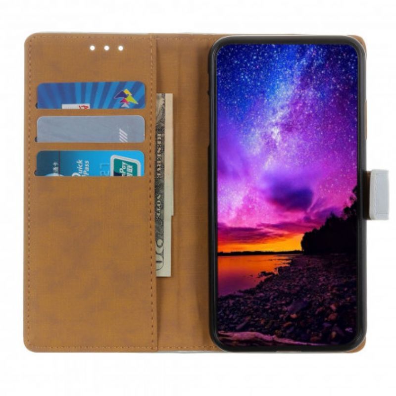 Flipové Pouzdro Na Oppo A15 Obyčejná Umělá Kůže