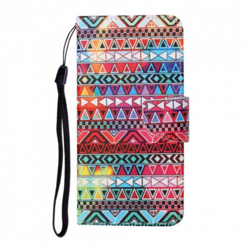Flipové Pouzdro Na Oppo A15 Patchwork S Lanyardem