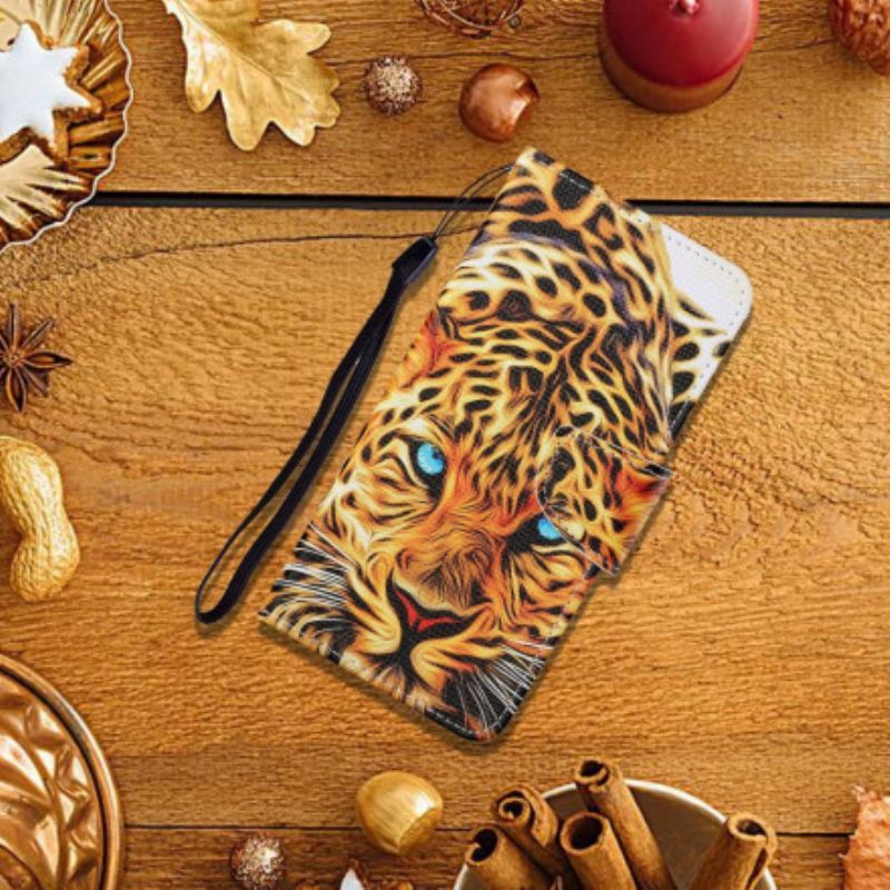 Flipové Pouzdro Na Oppo A15 Tygr S Lanyardem
