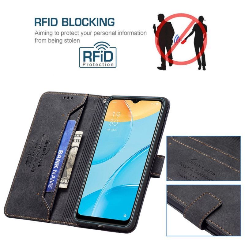 Kožené Pouzdro Na Oppo A15 Barva Rfid Binfen