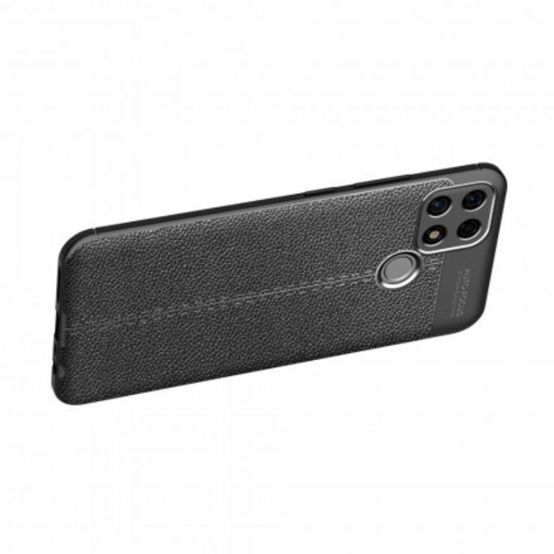 Kryt Na Oppo A15 Leather Effect Litchi Double Line