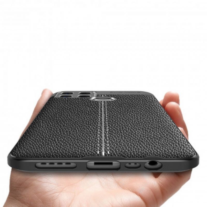 Kryt Na Oppo A15 Leather Effect Litchi Double Line