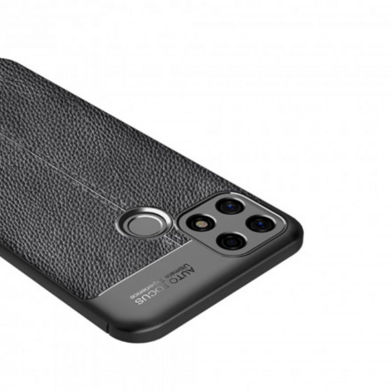 Kryt Na Oppo A15 Leather Effect Litchi Double Line