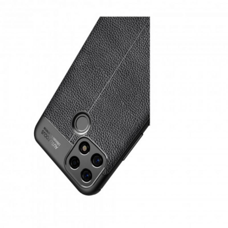 Kryt Na Oppo A15 Leather Effect Litchi Double Line