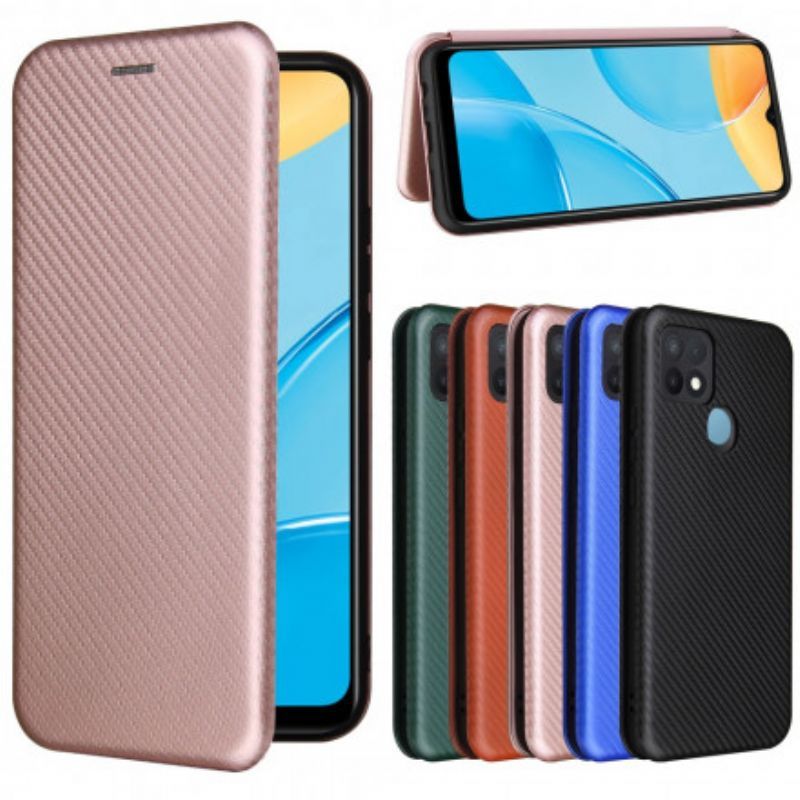 Kryty Na Mobil Na Oppo A15 Flipové Pouzdro Barevný Karbonový Silikon