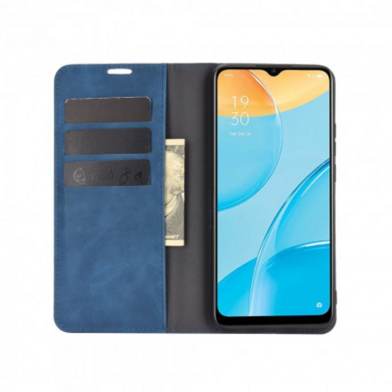Kryty Na Mobil Na Oppo A15 Flipové Pouzdro Efekt Hedvábně Měkké Kůže
