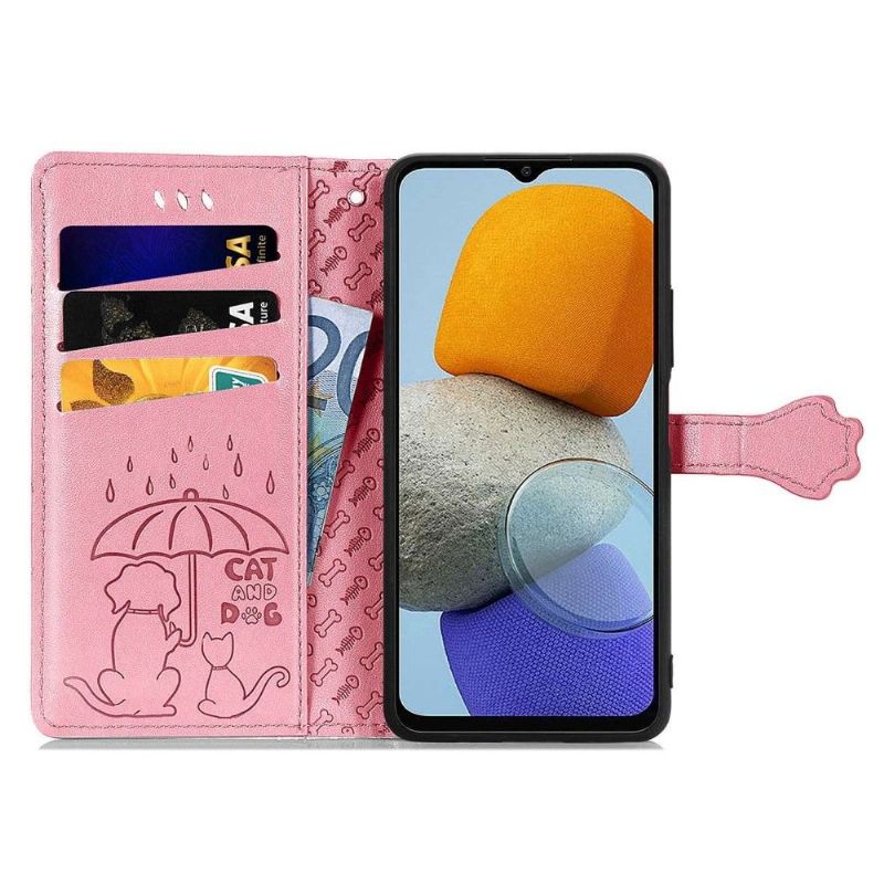 Flipové Pouzdro Na Samsung Galaxy M23 5G Efekt Embosované Kůže Zvířat