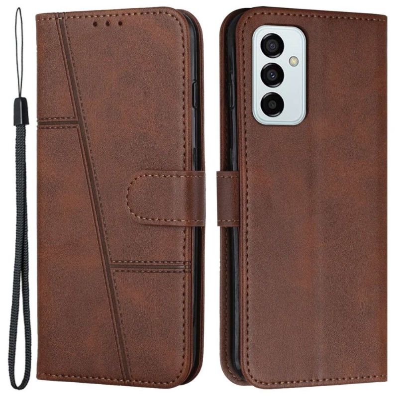 Kožené Pouzdro Na Samsung Galaxy M23 5G Efektní Linie Retro Kůže