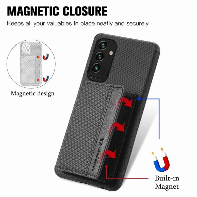 Kryt Na Samsung Galaxy M23 5G Funkce Podpory Držáku Karbonových Karet