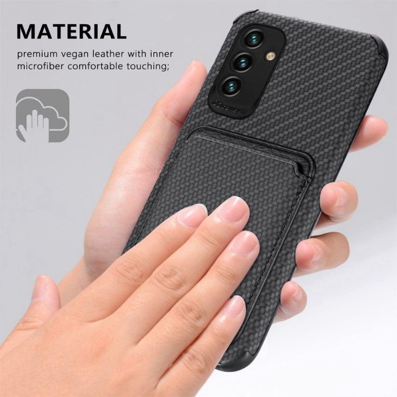 Kryty Na Mobil Na Samsung Galaxy M23 5G Držák Magnetické Karty Z Uhlíkových Vláken