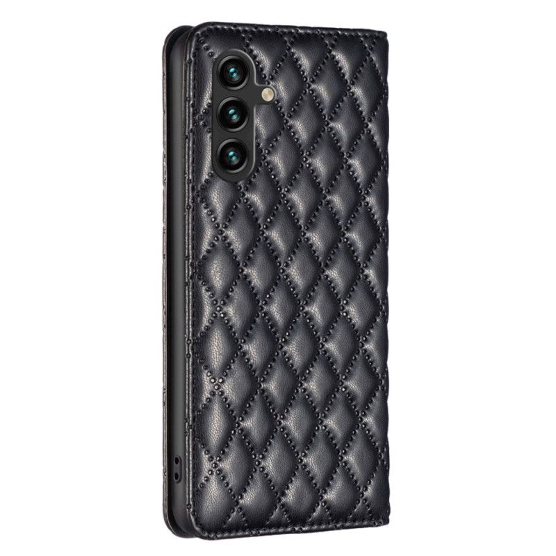 Kožené Pouzdro Folio Samsung Galaxy A15 Prošívaná Binfen Barva