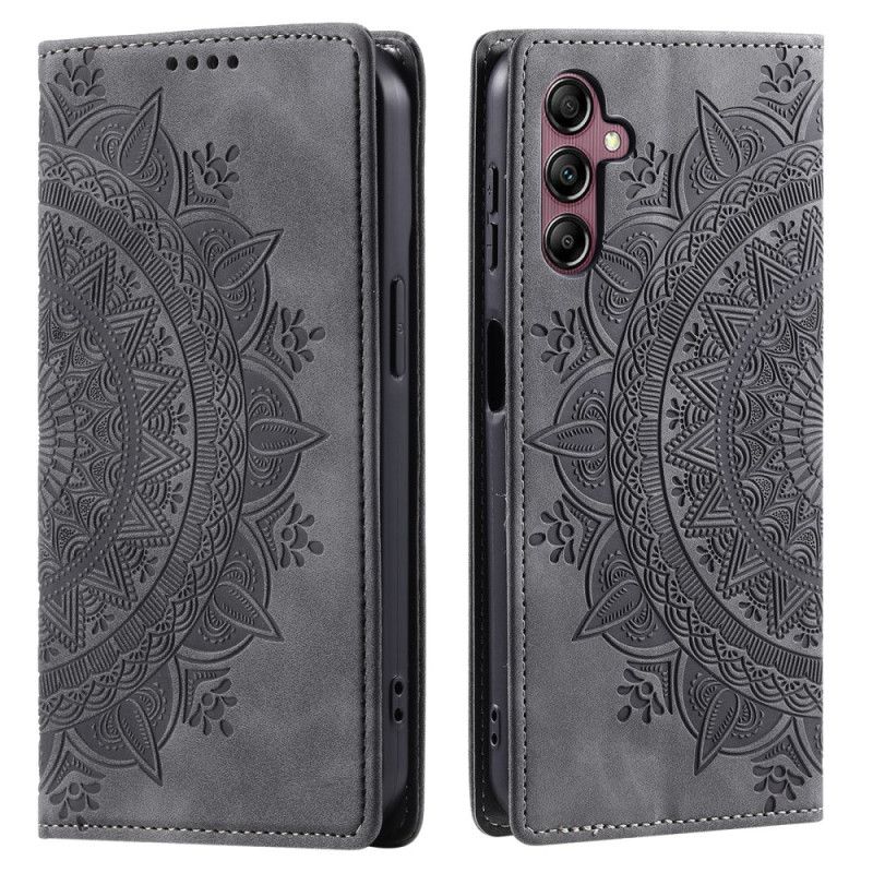 Kožené Pouzdro Folio Samsung Galaxy A15 Styl Semišové Mandaly