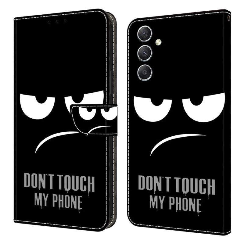 Kožený Kryt Na Samsung Galaxy A15 Nedotýkejte Se Mého Telefonu