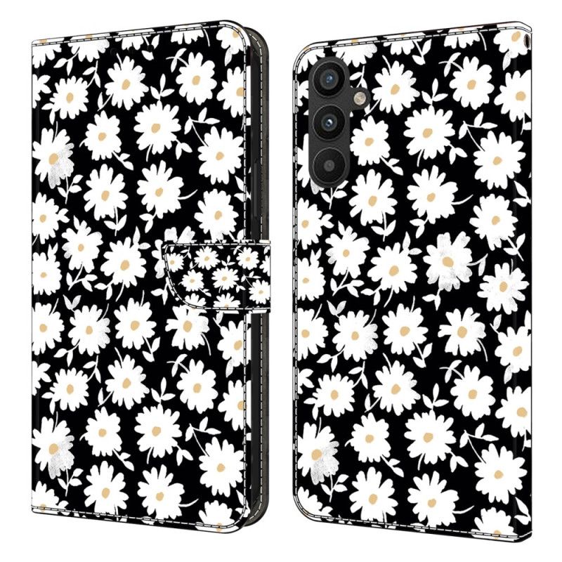 Kožený Kryt Samsung Galaxy A15 Květinový Vzor