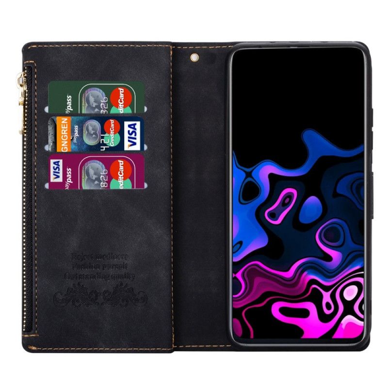 Kožený Kryt Samsung Galaxy A15 Peněženka Na Diamantové Mince