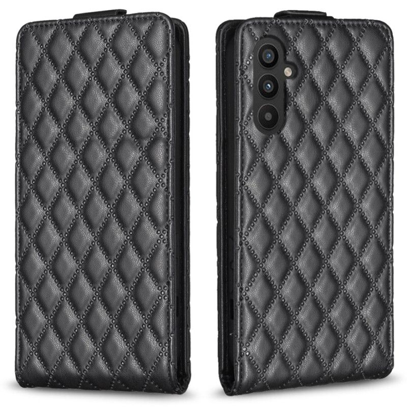 Kožený Kryt Samsung Galaxy A15 Prošívaná Vertikální Chlopeň