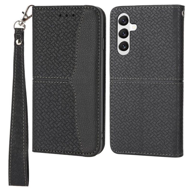 Kožený Kryt Samsung Galaxy A15 Strappy Woven Design