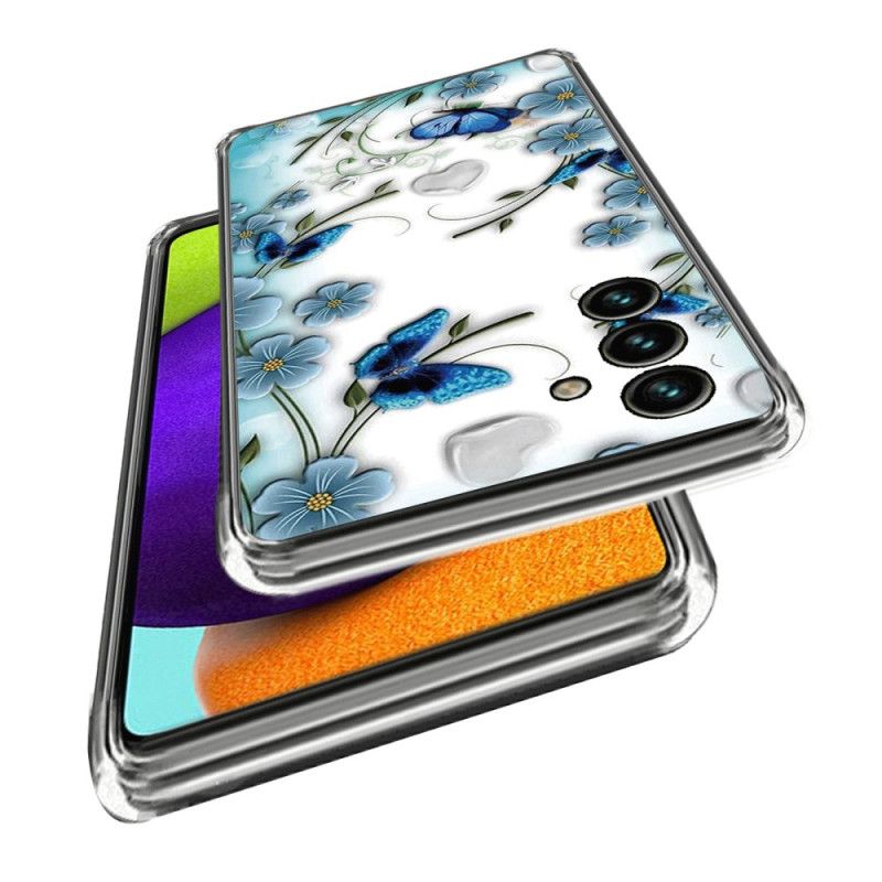 Kryt Samsung Galaxy A15 Motýli A Květiny