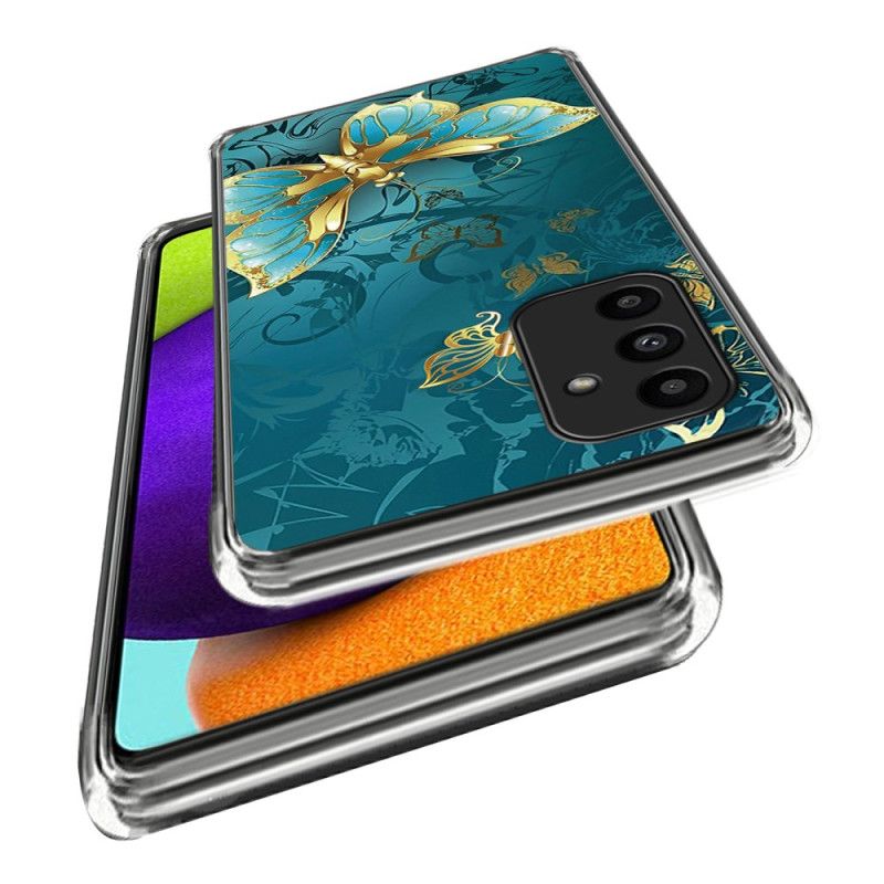Kryt Samsung Galaxy A15 Zelený A Zlatý Motýl