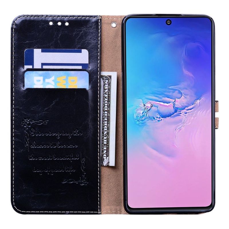 Flipové Pouzdro Na Samsung Galaxy S10 Lite Luxusní Vintage Kožený Efekt