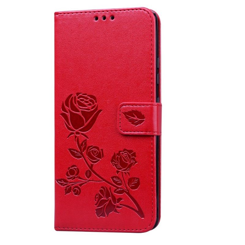 Kožené Pouzdro Na Samsung Galaxy S10 Lite Vzor Imitace Kůže Růže