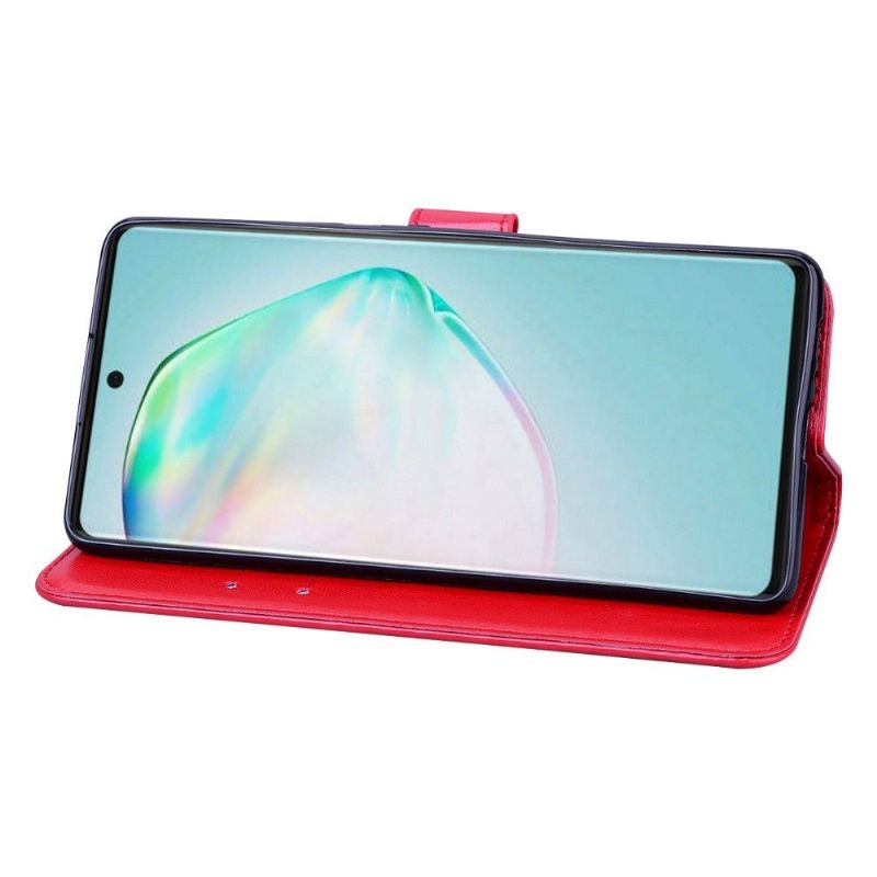 Kožené Pouzdro Na Samsung Galaxy S10 Lite Vzor Imitace Kůže Růže