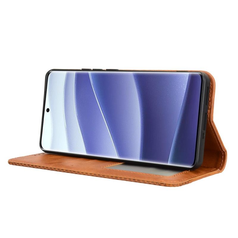 Kožené Pouzdro Folio Xiaomi Redmi Note 14 Pro Plus 5g Vintage Okraj