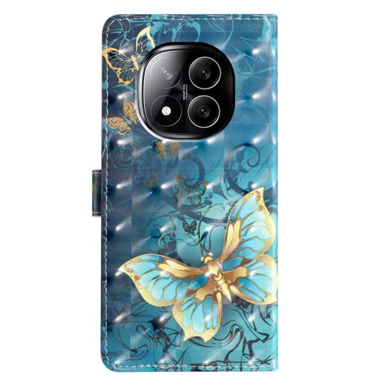 Kožený Kryt Na Xiaomi Redmi Note 14 Pro Plus 5g 3d Motýli