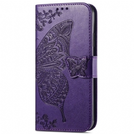 Kožený Kryt Na Xiaomi Redmi Note 14 Pro Plus 5g Barokní Motýl