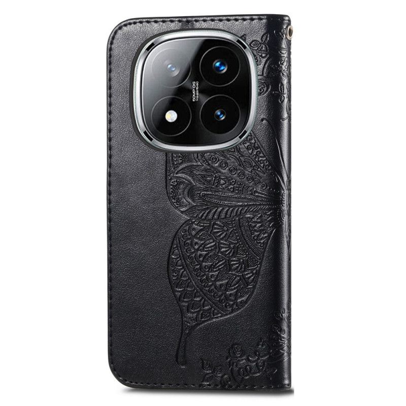 Kožený Kryt Na Xiaomi Redmi Note 14 Pro Plus 5g Barokní Motýl