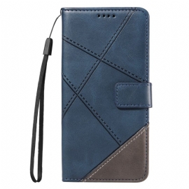 Kožený Kryt Na Xiaomi Redmi Note 14 Pro Plus 5g Dvoubarevný Pruhovaný Strap-on