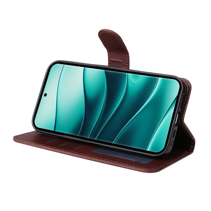 Kožený Kryt Na Xiaomi Redmi Note 14 Pro Plus 5g Jednobarevný Kožený Efekt S Páskem