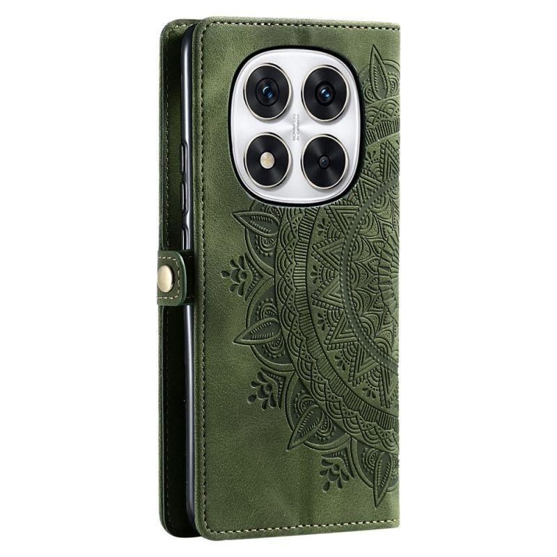 Kožený Kryt Na Xiaomi Redmi Note 14 Pro Plus 5g Semišový Efekt Mandala