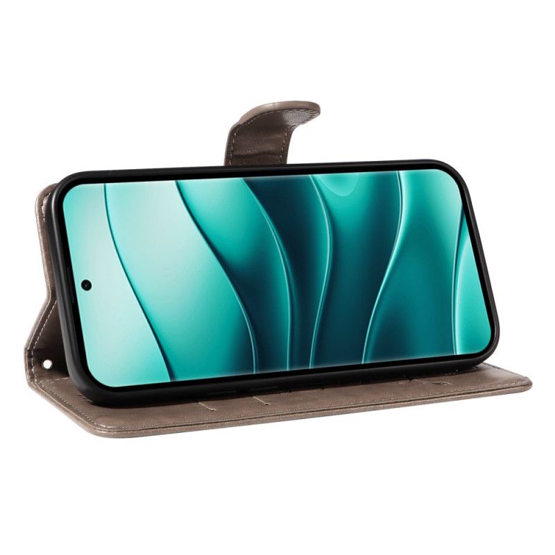 Kožený Kryt Xiaomi Redmi Note 14 Pro Plus 5g Botanický Vzor