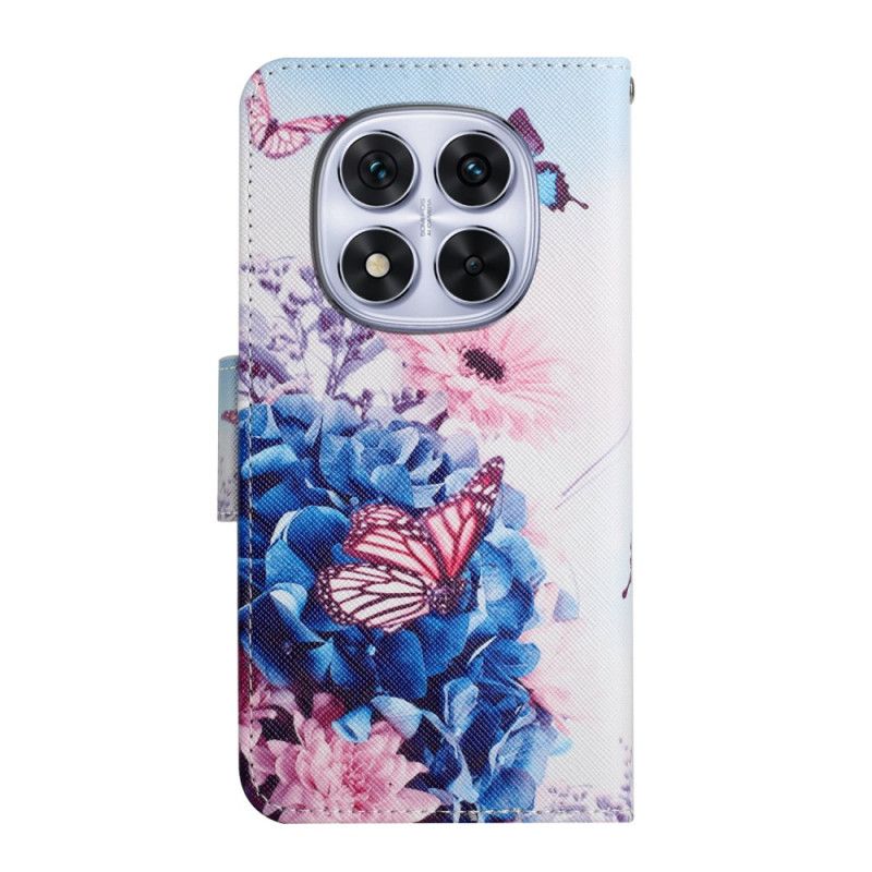 Kožený Kryt Xiaomi Redmi Note 14 Pro Plus 5g Fialové Motýly