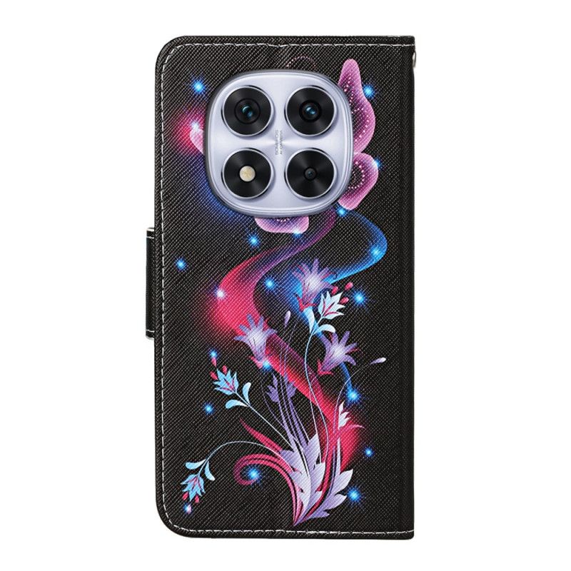 Kožený Kryt Xiaomi Redmi Note 14 Pro Plus 5g Svítící Motýli