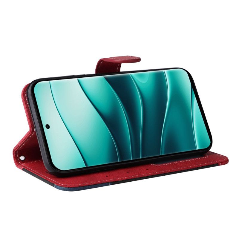 Kožený Kryt Xiaomi Redmi Note 14 Pro Plus 5g Tříbarevný Strap-on