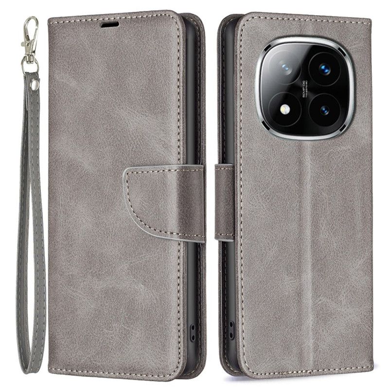 Kožený Kryt Xiaomi Redmi Note 14 Pro Plus 5g Šikmé Zapínání Na Řemínek