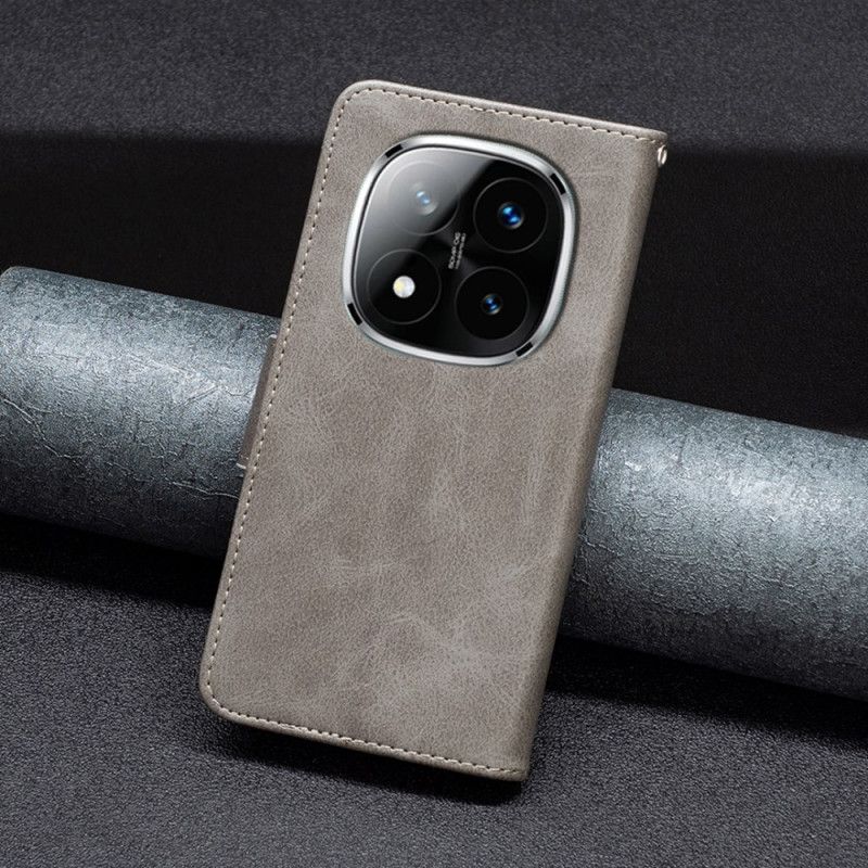 Kožený Kryt Xiaomi Redmi Note 14 Pro Plus 5g Šikmé Zapínání Na Řemínek