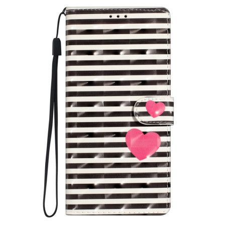 Peněženková Pouzdra Xiaomi Redmi Note 14 Pro Plus 5g Kryty Na Mobil 3d Pruhy A Srdce
